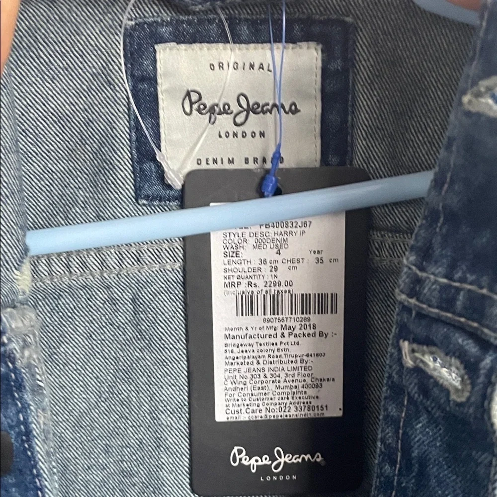 Pepe jeans Blue Denim Jacket size 4T